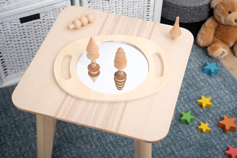 Handheld Wooden Mirror