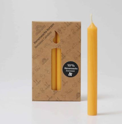 Single Amber Beeswax Candle