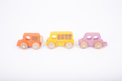 Rainbow Wooden City E-Vehicles Set